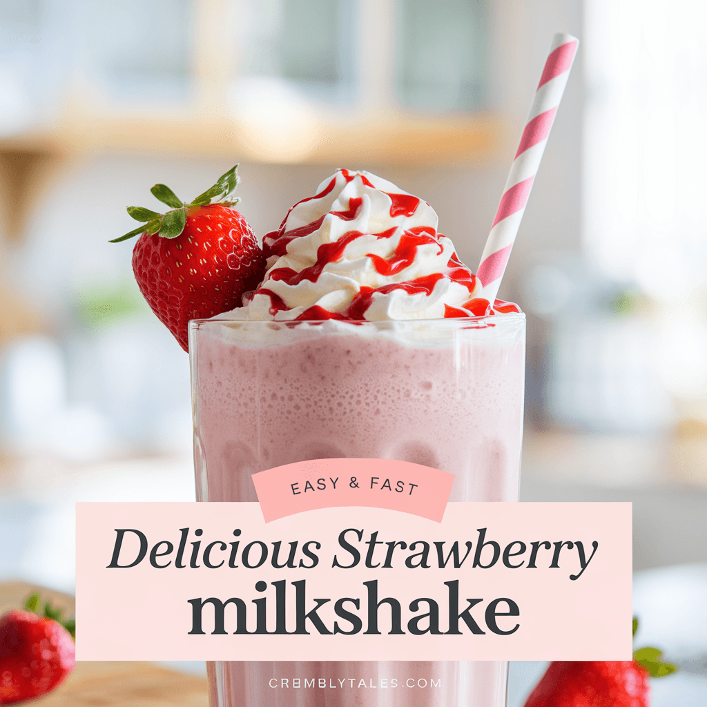 A glass with strawberry milkshake